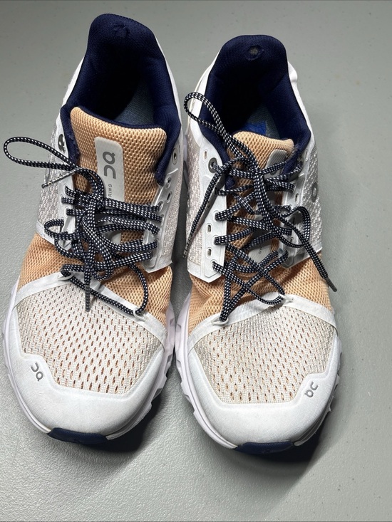 On Clouds Shoes - On Running Women's Cloudstratus Road Running Shoes White/Almond Size 9.5